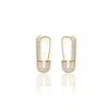 Pave CZ Safety Pin Earring