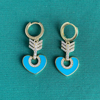 Turquoise Heart Arrow Earring