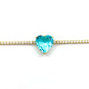 Aquamarine Heart Tennis Bracelet