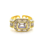 Clear Baguette Link Ring
