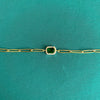 Emerald Green Baguette Link Bracelet
