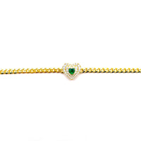 Emerald Heart Link Bracelet