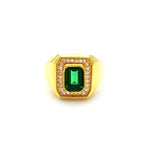 Emerald Baguette Square Ring