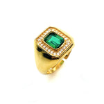 Emerald Baguette Square Ring