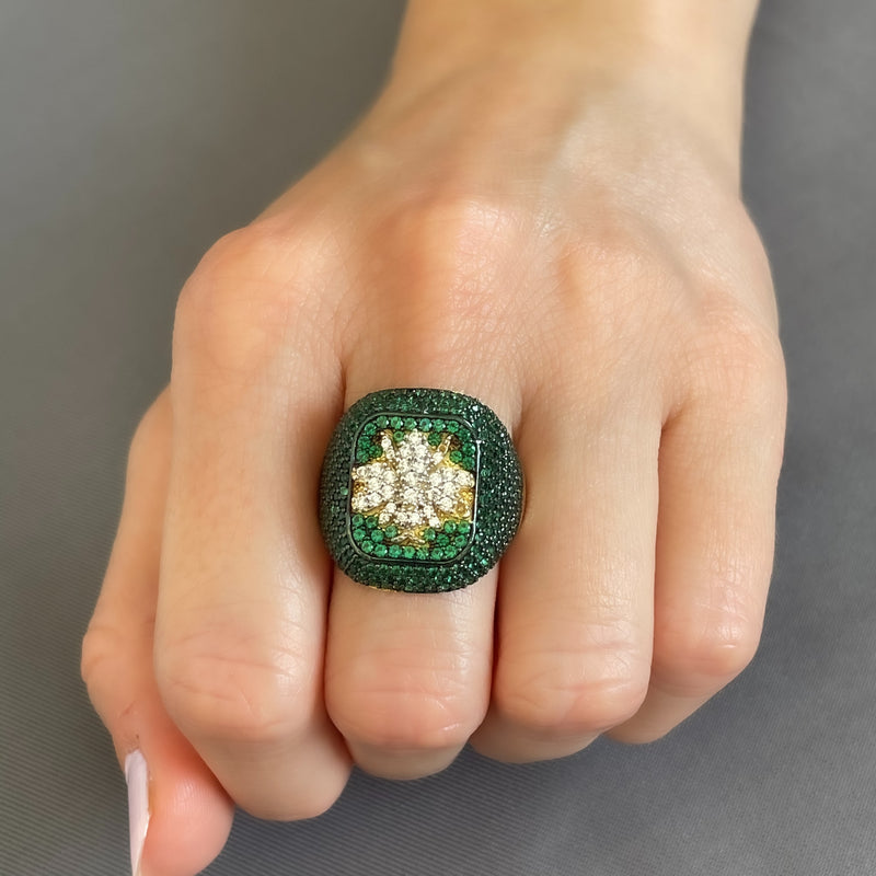 Emerald Bee Chunky Ring
