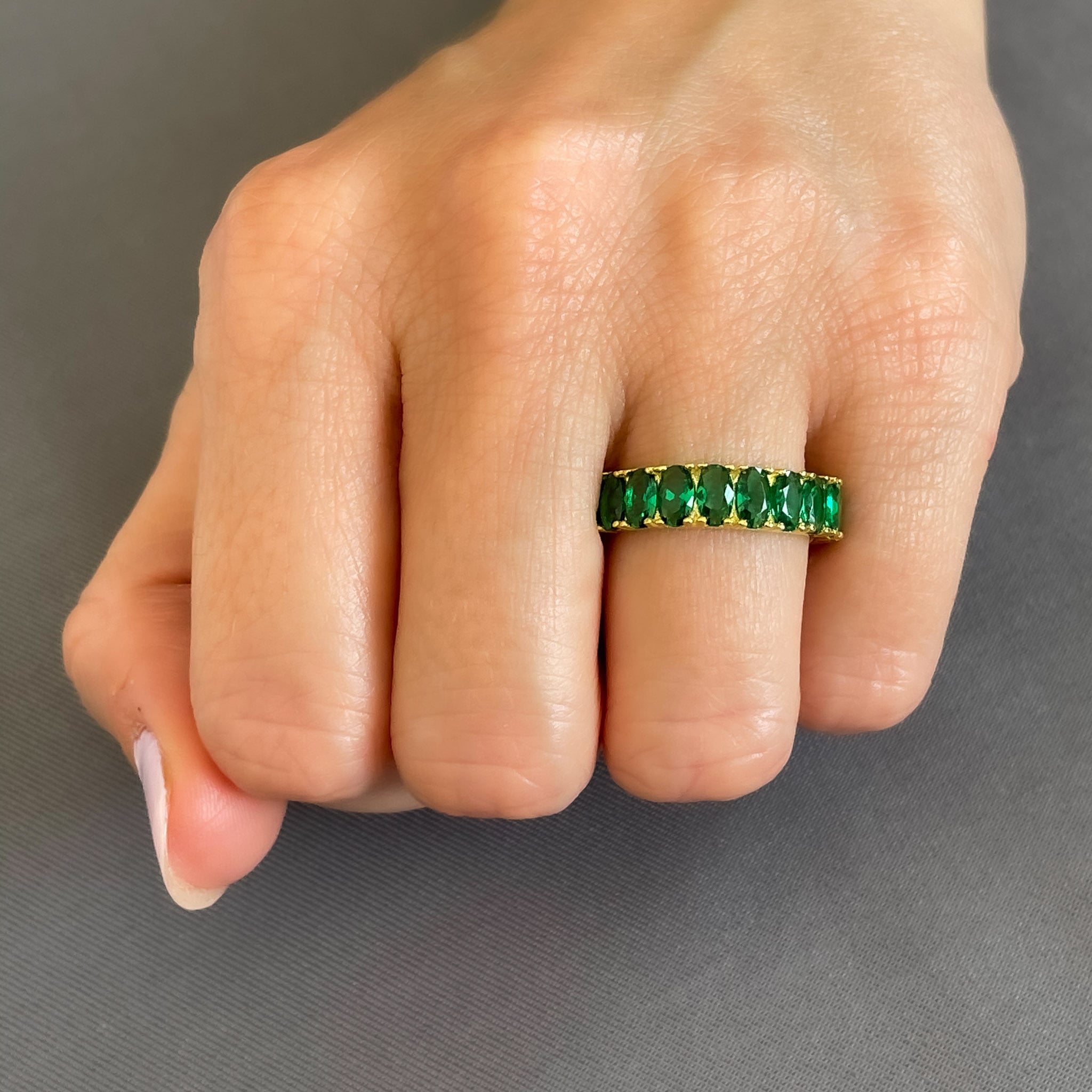 Emerald and Sapphire Reversible Wedding Ring | Custom Wedding Rings