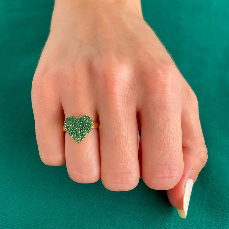 Emerald Green Heart Ring