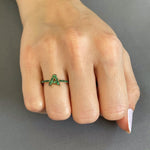 Pave CZ Emerald Initial A Ring