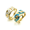 Turquoise Enamel Chain Link Ring