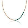 Gold Green Beads Link Necklace - JIWIL
