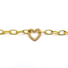 Pave Open Heart Link Bracelet