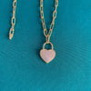 Gold Heart Lock Link Necklace - JIWIL