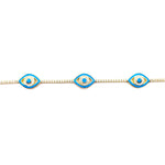Neon Blue Evil Eye Tennis Bracelet