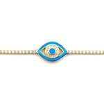 Neon Blue Evil Eye Tennis Bracelet