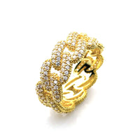 Pave CZ Chain Link Ring