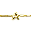 Puffy Initial A Link Bracelet
