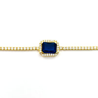 Sapphire Blue Baguette Tennis Bracelet