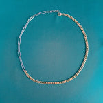 Two Color Cuban Paperclip Link Necklace