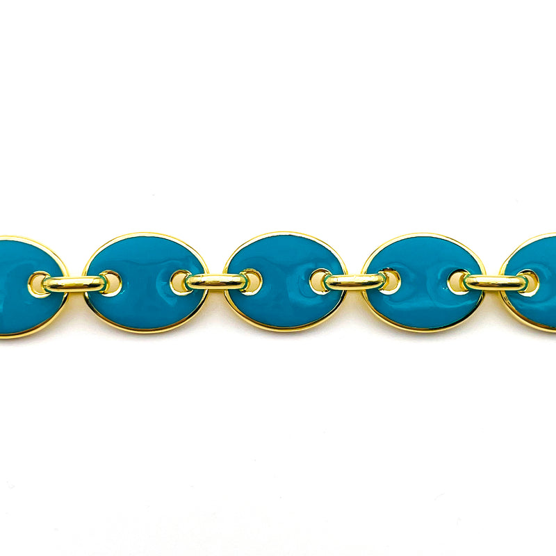 Enamel Turquoise Mariner Link Bracelet