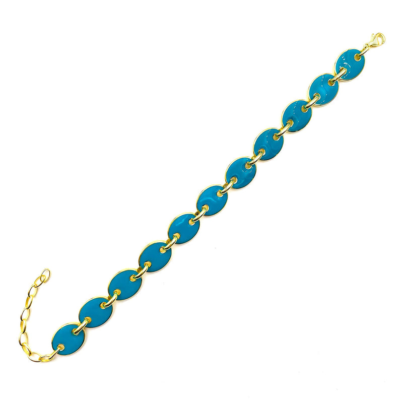 Enamel Turquoise Mariner Link Bracelet