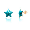 Turquoise Enamel Star Stud Earring