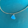 Gold Turquoise Enamel Heart Necklace - JIWIL