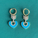 Turquoise Heart Arrow Earring