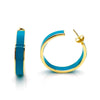 Turquoise Enamel Hoop Earring