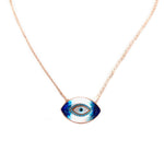 Oval Blue White Evil Eye Necklace